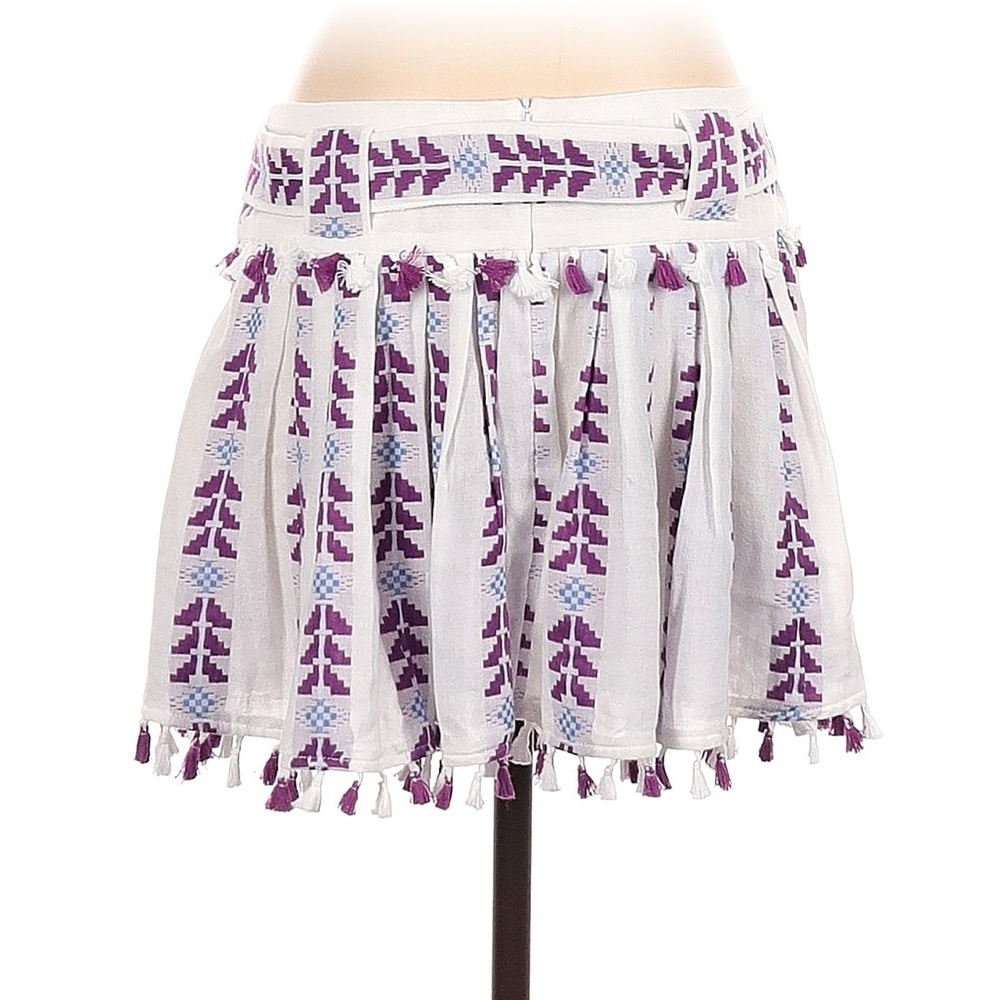 DODO BAR OR Cotton Embroidered Boho Women's Mini Skirt with Tassels Size Small - Picture 3 of 7